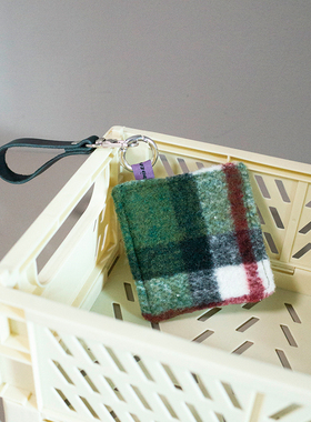 i botherme「绿行星」原创毛呢钥匙扣挂件 隔热杯垫 格纹包包配饰