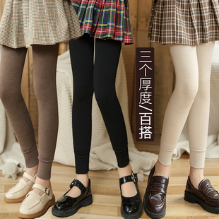 儿童打底裤秋冬女童加绒裤九分裤不连脚女宝外穿长裤子女孩舞蹈袜