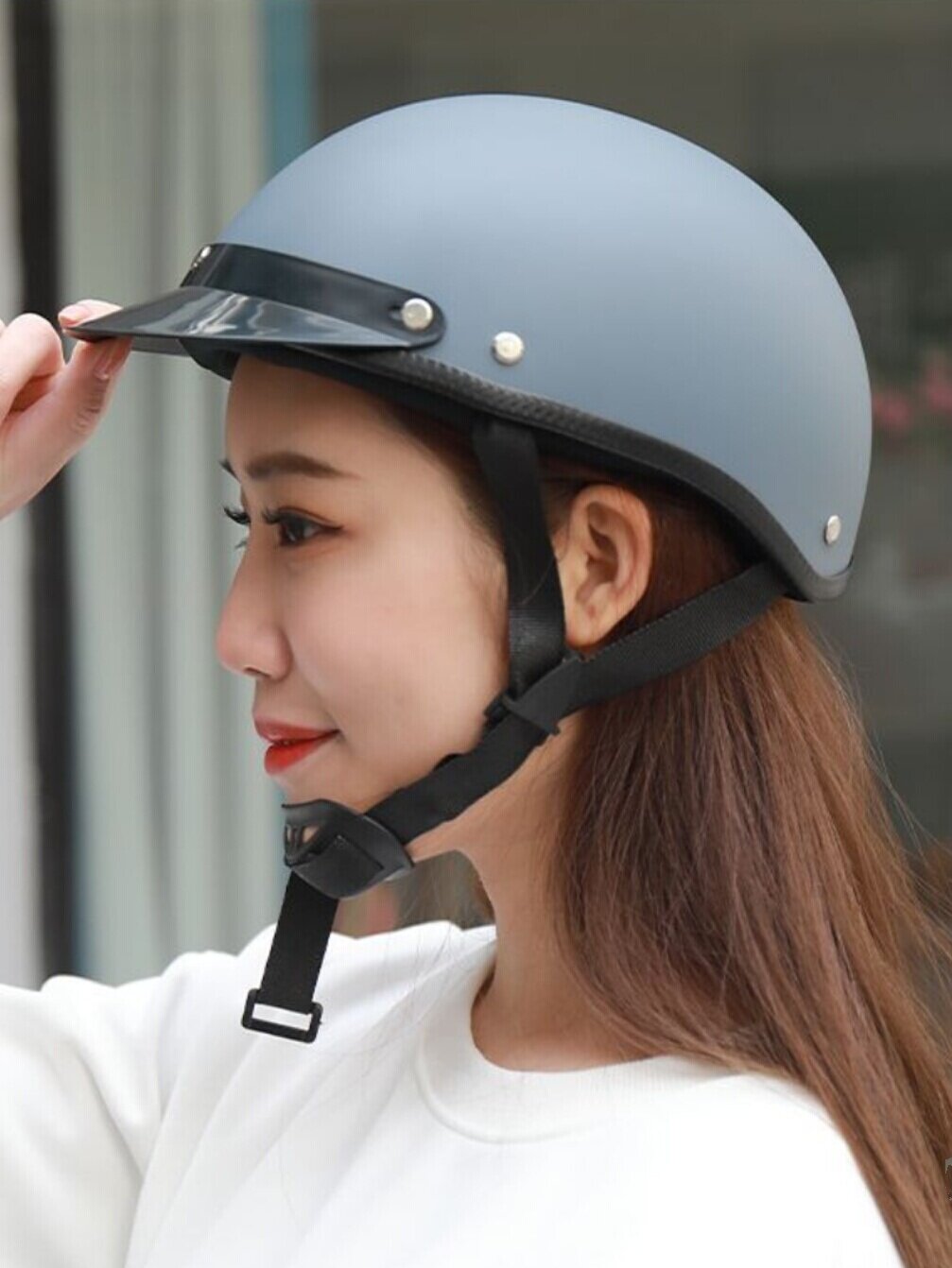 国标3c电动电瓶车防摔头盔头灰男女四季半盔夏季轻便式防晒安全帽