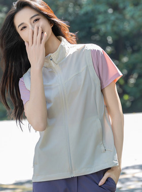 无袖透气马甲女外穿夏季无袖立领外套夹克背心户外登山防晒马夹