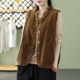 开衫 口袋灯芯绒马甲外套女立领无袖 马夹宽松外搭 复古工装 秋冬新款