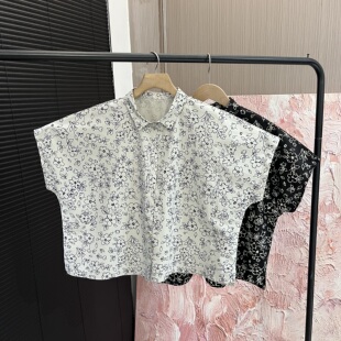「木佐严选」印花休闲翻领舒适透气百搭衬衫女E7751
