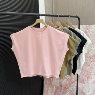 「木佐严选」多色休闲显瘦圆领套头舒适T恤女E7820