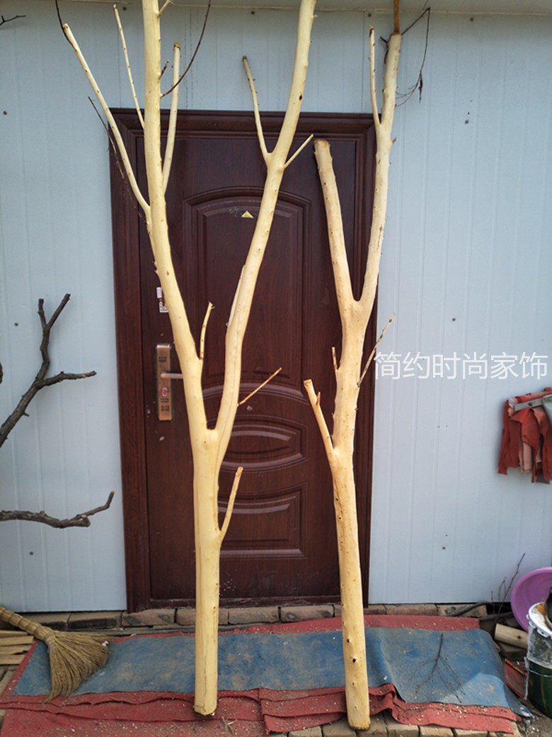 天然原木去皮树干剥皮干树枝装饰隔断造型树摆件屏风枯木橱窗玄关