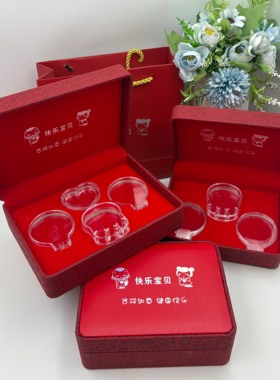 宝宝银饰套装盒儿童手镯长命锁