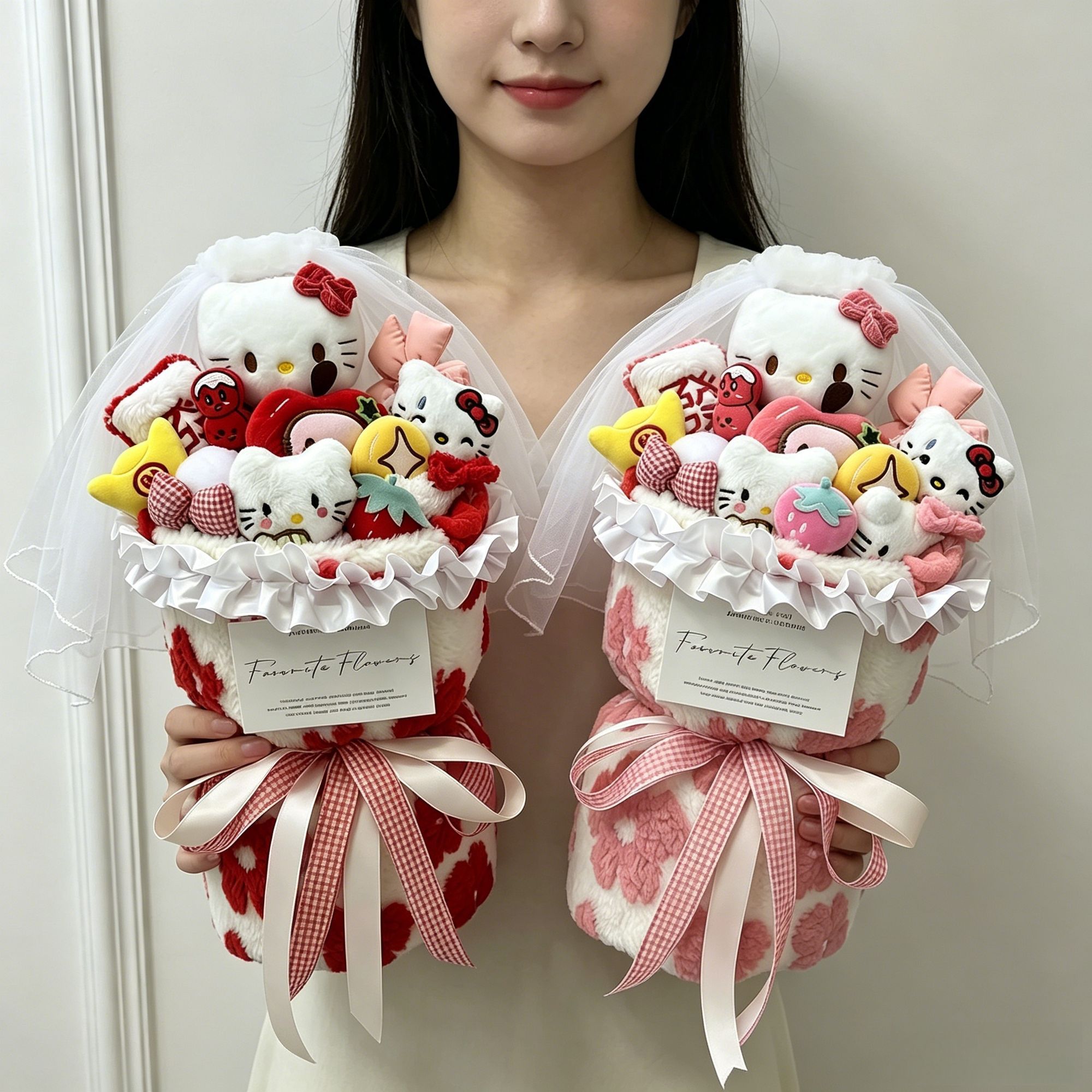 HelloKitty情人节生日礼物凯蒂猫头纱玩偶卡通花束成品送女友闺蜜图片