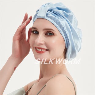 19姆不勒透气亲肤100桑蚕丝真丝睡帽/月子帽/化疗帽/家务帽包头帽