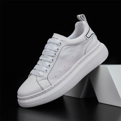 真皮麦昆厚底小白鞋男透气轻便减震休闲运动鞋子头层牛皮潮流板鞋