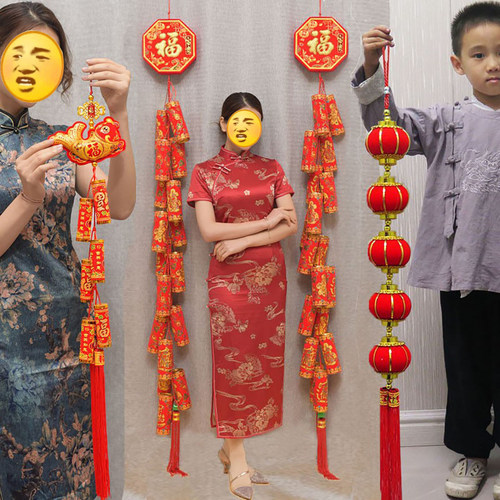 灯笼鞭炮挂鱼中国结挂件厂家批发
