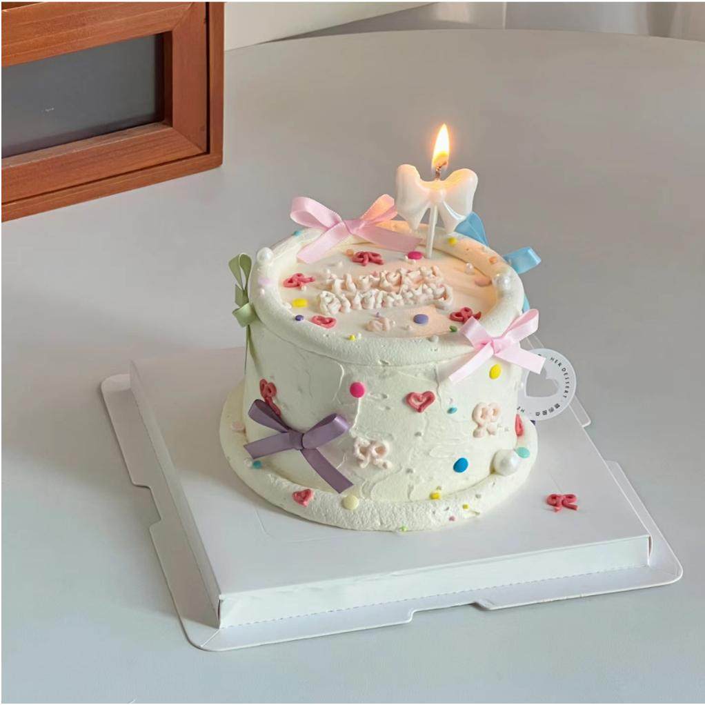 ins韩国丝带蝴蝶结生日蛋糕装饰摆件蝴蝶结蛋糕配件生日蜡烛插件,节庆用品/礼品,节日装扮用品,淘宝优惠券,粉丝福利购,淘宝优惠卷