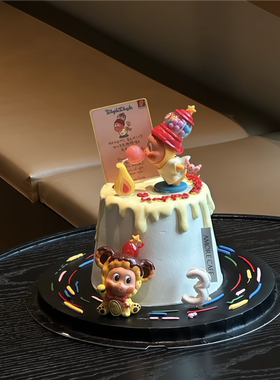 卡通蜡烛星星人蛋糕装饰摆件可爱吹泡泡星星人摆件白色数字蜡烛