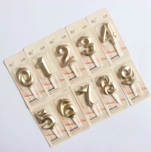 生日蜡烛 钻石金色数字蜡烛0-9 happy birthday字母蜡烛 派对装饰