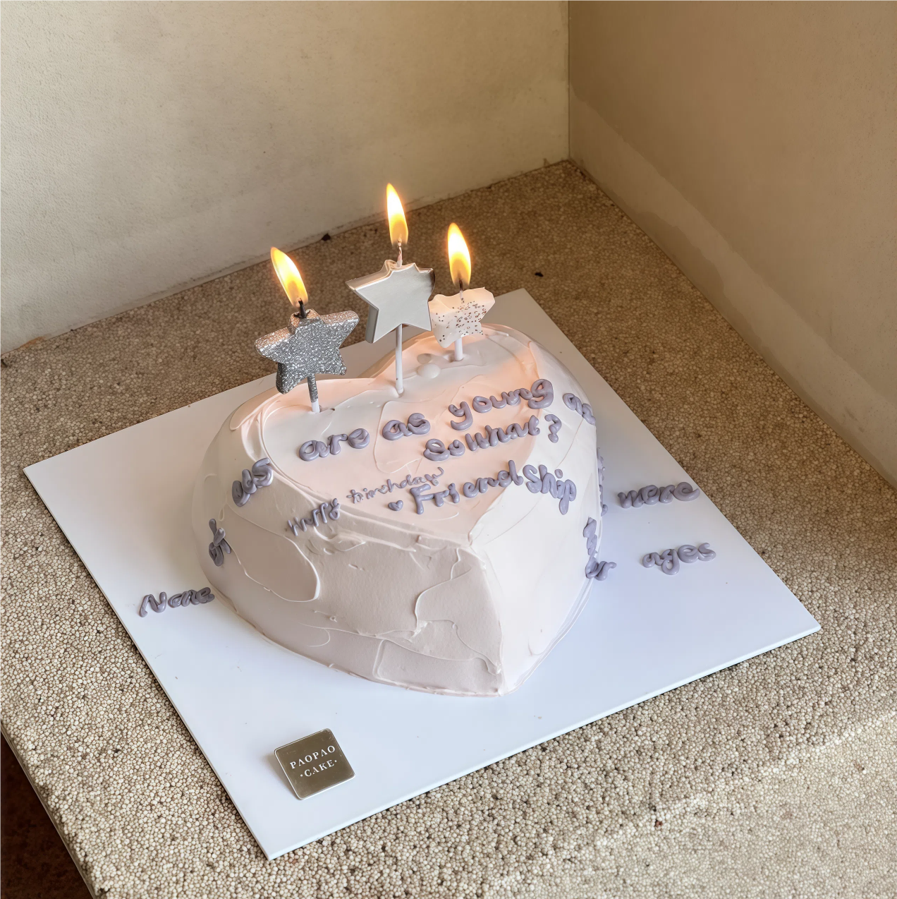 网红闪粉银色五角星生日蜡烛蛋糕装饰摆件白色满天星浪漫告白蜡烛