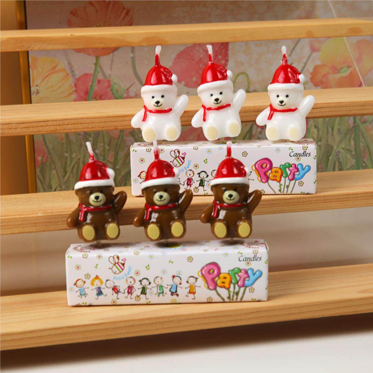 ins韩国圣诞节小熊蛋糕装饰蜡烛摆件圣诞帽咖色白色小熊蜡烛插件,节庆用品/礼品,蜡烛,淘宝优惠券,粉丝福利购,淘宝优惠卷