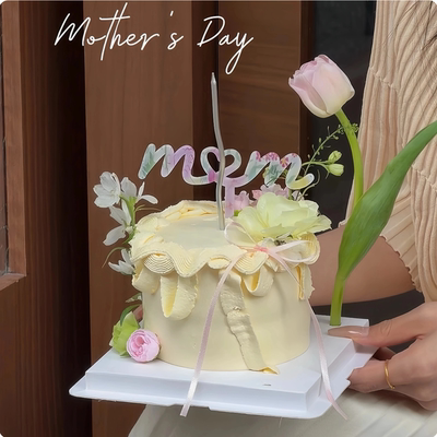 2026徐小包同款母亲节印花mom妈妈亚克力插件蛋糕装饰郁金香花
