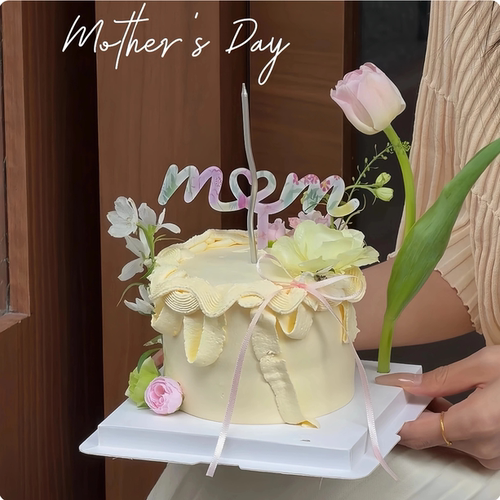 2026徐小包同款母亲节印花mom妈妈亚克力插件蛋糕装饰郁金香花