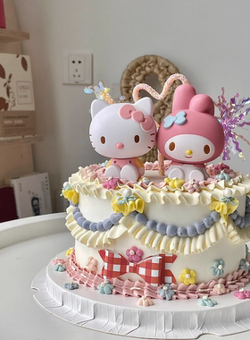 蛋糕装饰摆件kitty凯蒂猫
