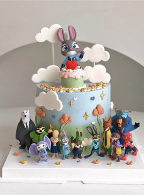 zootopia疯狂动物城兔子朱迪狐尼克手办公仔摆件玩具玩偶蛋糕装饰