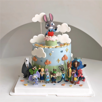 zootopia疯狂动物城兔子朱迪狐尼克手办公仔摆件玩具玩偶蛋糕装饰