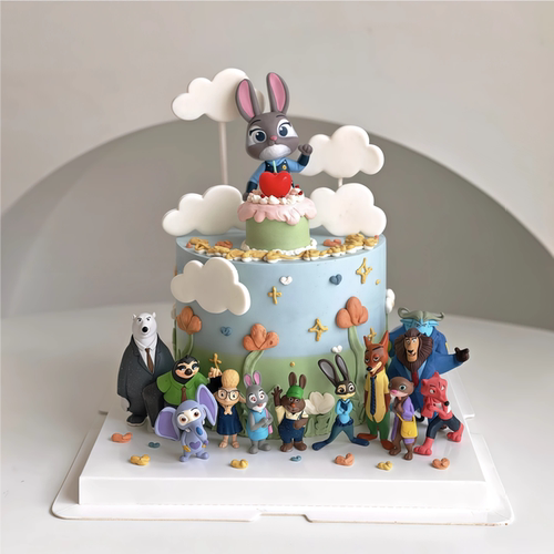 zootopia疯狂动物城兔子朱迪狐尼克手办公仔摆件玩具玩偶蛋糕装饰