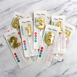 大号INS风歌剧院系列华丽数字蜡烛金色银色0-9周岁生日蜡烛装饰