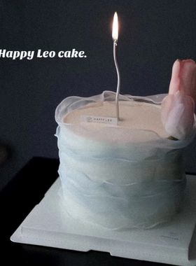 母亲节白色郁金香仿真花蛋糕装饰插件唯美生日蛋糕鱼尾纱蛋糕丝带