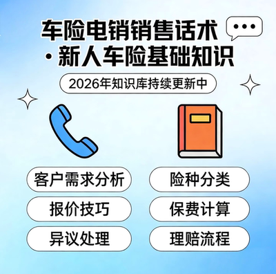 车险电销销售话术新人车险基础知识库持续更新
