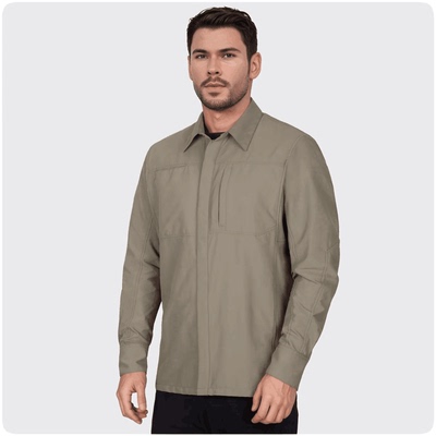 户外工装速干长袖衬衫 防晒透气排汗耐磨弹力衬衣 登山徒步通勤