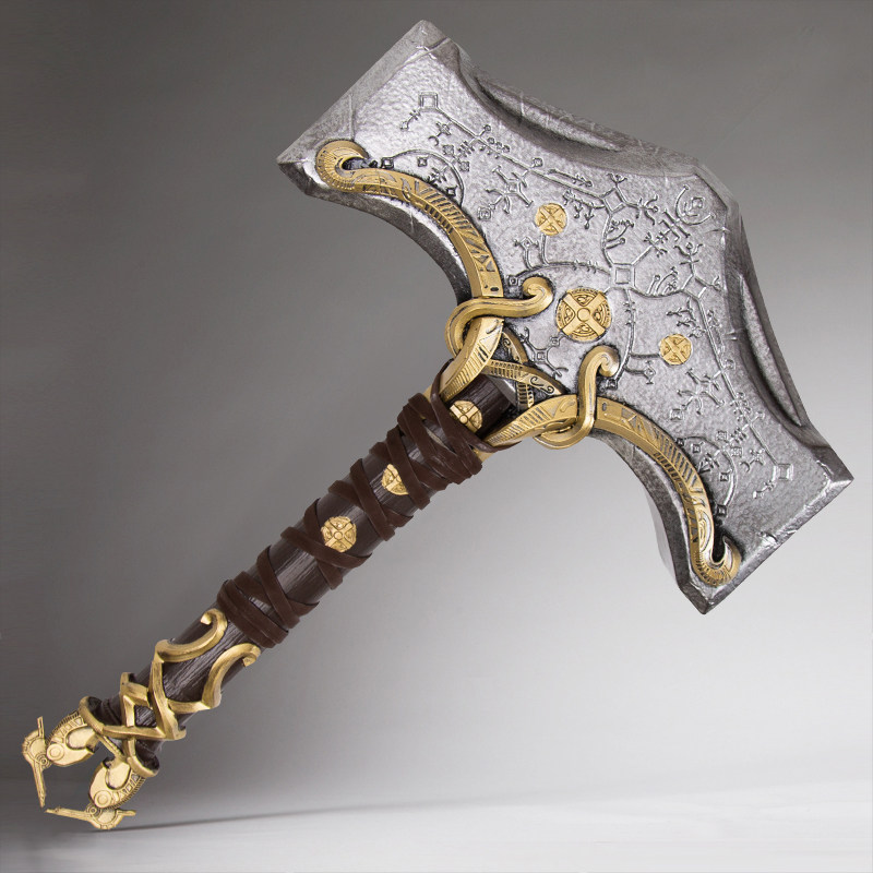 战神5诸神黄昏索尔之锤战争风暴破坏者斧妙尔尼尔锤战神周边模型