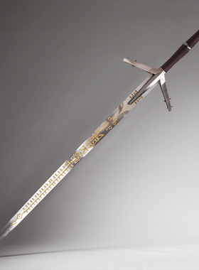 巫师3狂猎湖女剑白狼杰洛特猎魔人钢剑银剑金属1比1钢武器未开刃