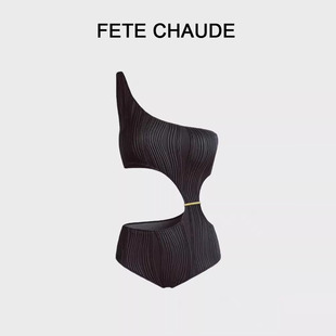 FETE CHAUDE2025新款连体泳衣女高级纯欲性感法式沙滩度假比基尼