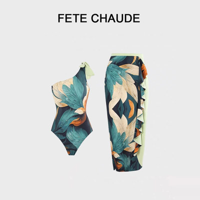 新款法式复古连体泳衣