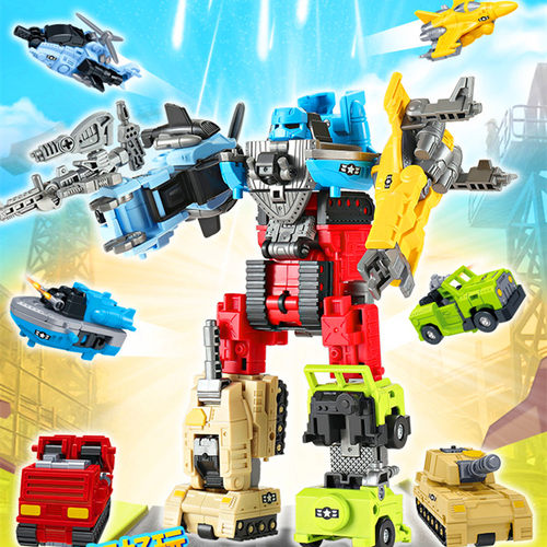 儿童变形玩具百变合体铁甲护卫队变形飞机坦克机器人机甲男孩礼物