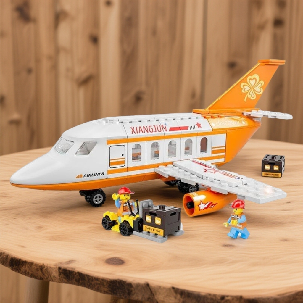 儿童益智拼装积木小型客机民航飞机模型儿童玩具拼图男孩生日礼物,玩具/童车/益智/积木/模型,普通塑料积木,淘宝优惠券,粉丝福利购,淘宝优惠卷