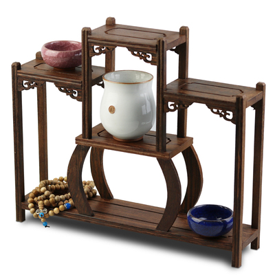 鸡翅木简约现代风摆件底座博古架