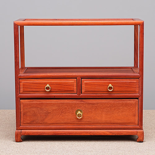 花梨木茶水柜带抽屉实木博古架桌面展示架收纳榫卯茶壶茶具置物架