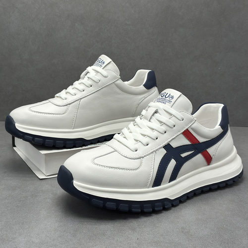 冬季真皮透气轻便阿甘鞋男