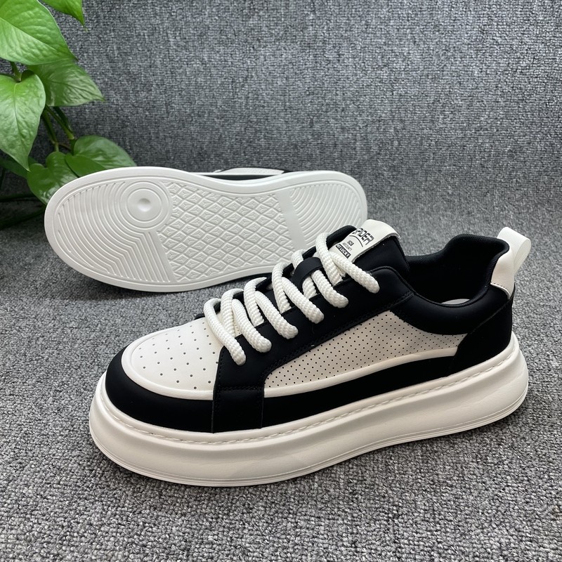 2025新款透气隐形内增高男鞋网孔运动休闲板鞋男士黑白鞋小白鞋,流行男鞋,休闲板鞋,淘宝优惠券,粉丝福利购,淘宝优惠卷