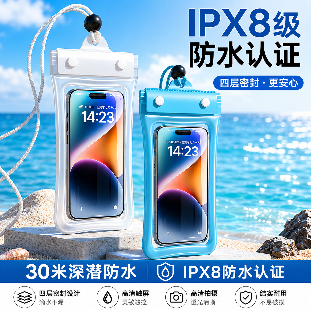 手机防水袋可触屏拍照游泳潜水