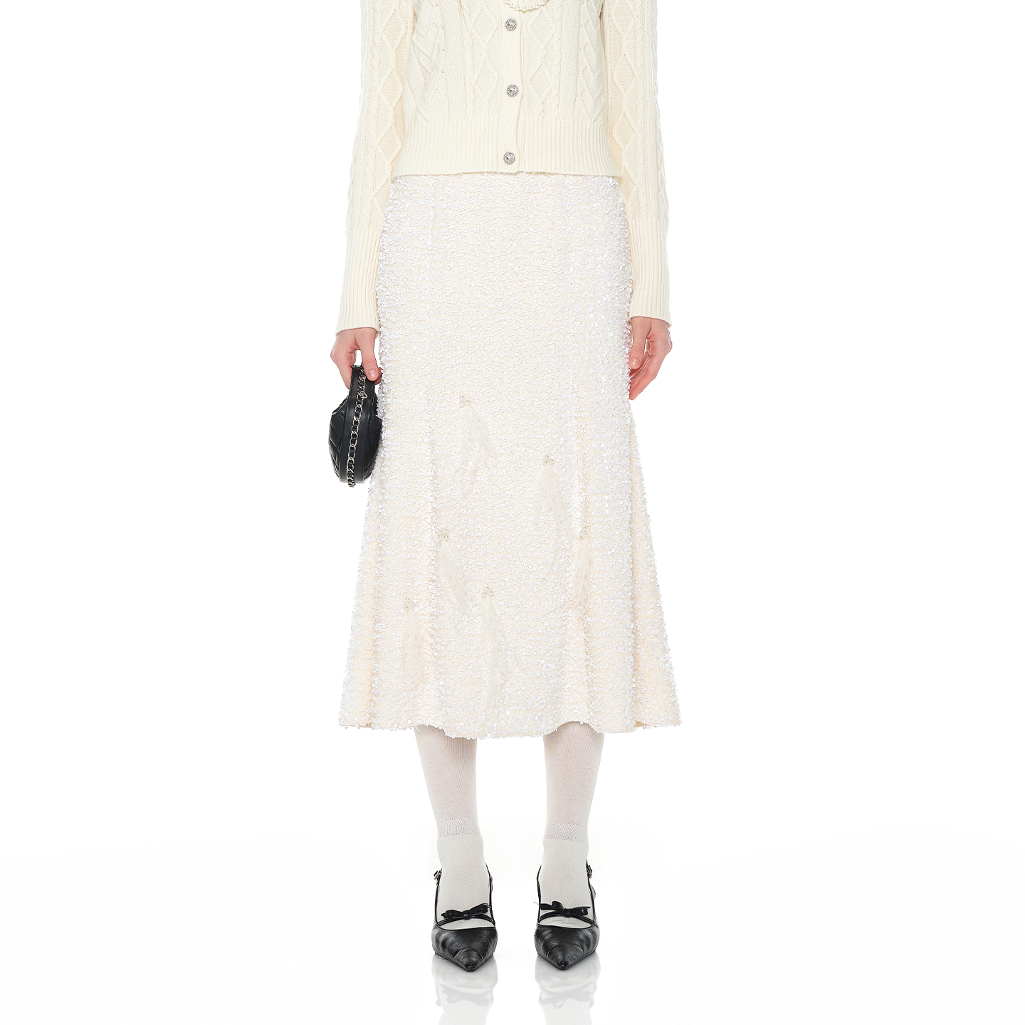 糖力精致亮片丝绒鱼尾半身裙女