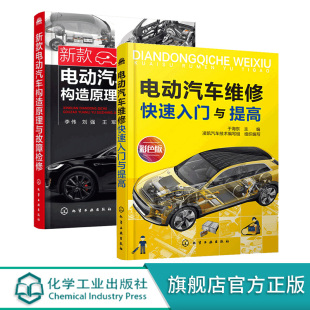 电动汽车构造原理与故障检修 电动汽车维修快速入门与提高 新款 常见故障诊断与维修维护保养技术应用书 电动汽车维修 套装 正版 2册