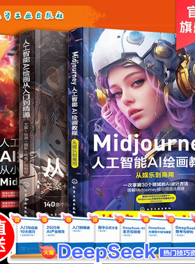 全3册 Midjourney 人工智能AI绘画摄影教程书 关键词prompt描述语技巧文案摄影电商广告stablediffusion AIGC绘画插图视频制作书籍
