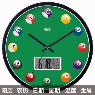 现代简约圆形桌球挂钟 客厅创意台球室钟表 电子静音日历壁挂家用在类目 家居饰品, 家居钟饰/闹钟, 挂钟中 - 来自Buy2taobao.com提供专业的淘宝代购服务