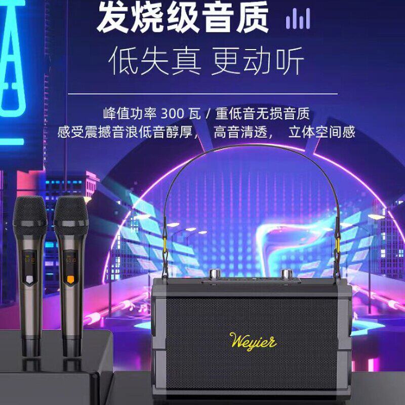 户外便携式音响带功放一体机音箱无线话筒大音量直播专用音响