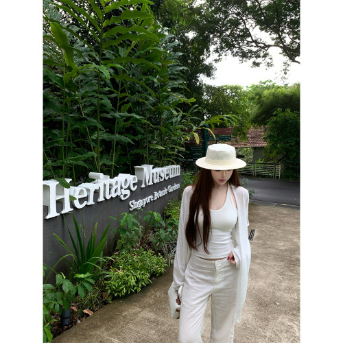LINBOUTIQUE夏季落肩针织开衫