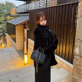 保暖蓬松宽松藏肉15%绵羊毛剪毛大衣女中长款 LIN BOUTIQUE 外套