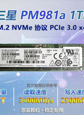 Samsung/三星 1TB 2280 m.2 NVMe协议PCEI固态硬盘台式笔记本SSD