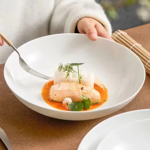 盘子骨瓷家用陶瓷汤盘