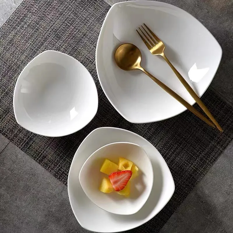 骨瓷英寸餐具三角高级盘子菜盘