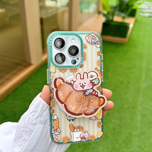 日系少女卡娜kana面包保护套适用iPhone17promax手机壳15全包软边硬壳16防摔壳 magsafe磁吸支架 DIY相框挂件